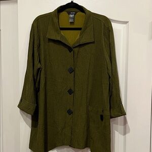 Ali Miles Olive Blouse Size XL